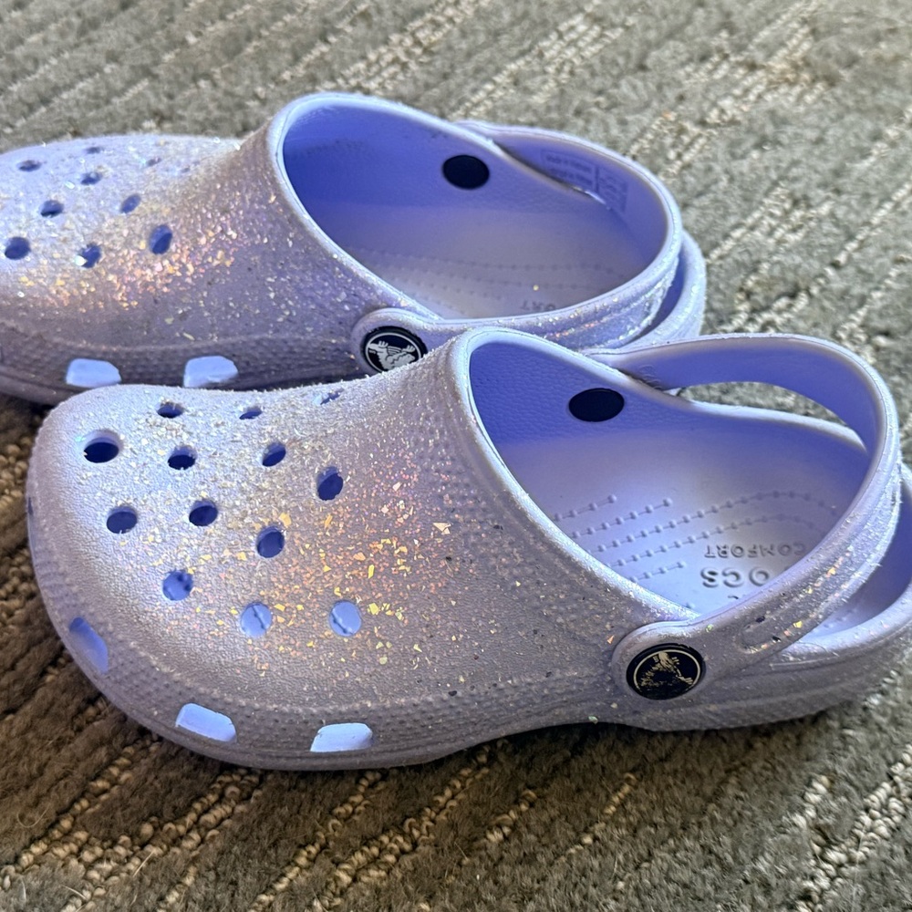 CROCS Kids Glitter Lavender Classic Clog